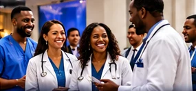 Healthcare professionals together